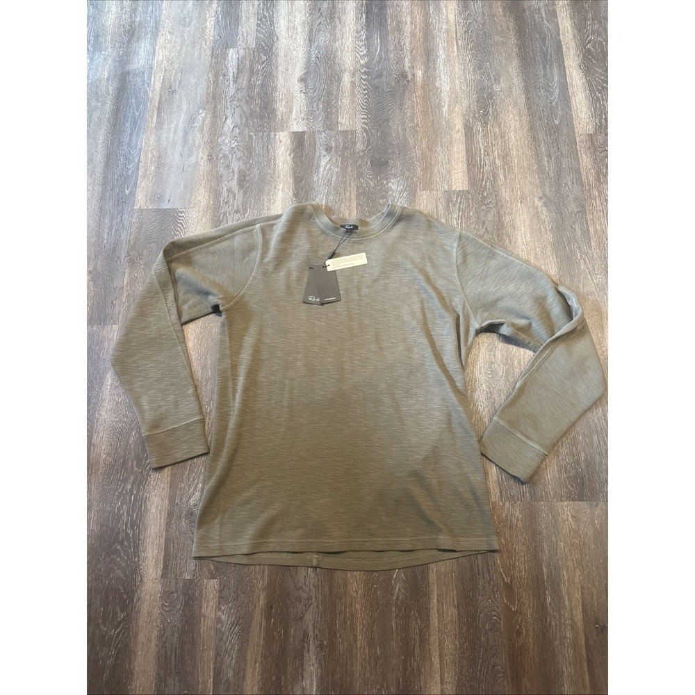 Rails Rheese Men's L Green Olive Thermal Long Sleeve Shirt Crewneck NWT